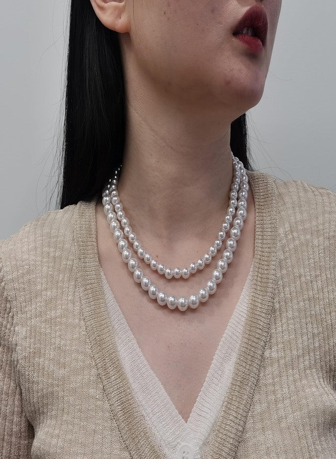 Peutlhomy Pearl Layered Necklaces for Women - Multi-Strand & Bridal Choker Necklace for Wedding Party Jewelry - Image 5
